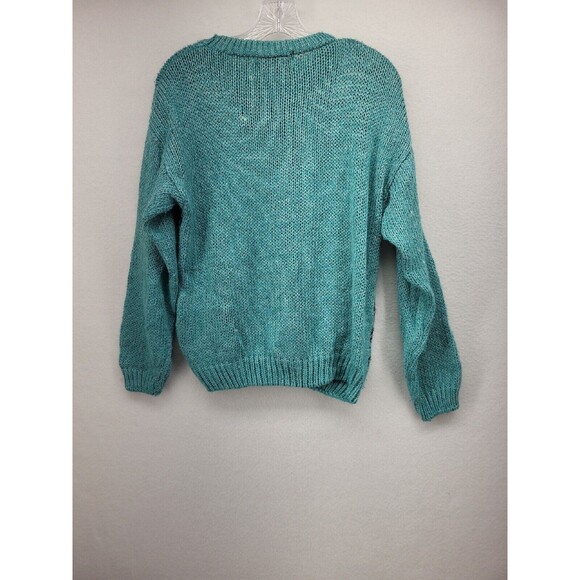 TILBURG WOMENS SWEATER GREEN LARGE PULLOVER CABLE KNIT Nordic, Winter - Picture 8 of 9